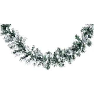 Girlande , Grün, Weiß , Kunststoff , 270 cm , Dekoration, Weihnachtsdekoration, Christbaumschmuck