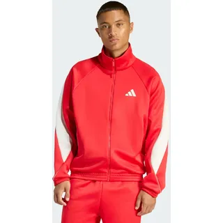 adidas Stadium Reißverschlusspullover - pure ruby, / Off White / crystal linen, - M