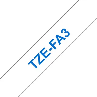 Brother TZe-FA3 Etiketten erstellendes Band Blau auf weiss