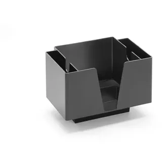 HENDI Serviettenhalter, mit 3 Fächer, für Strohhalmen, Rührstäbchen und Servietten (135x135mm), Polystyren, 193x143x(H)136mm,