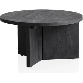 Wohnling Couchtisch Schwarz Mangoholz 60 x 60 x 33 cm