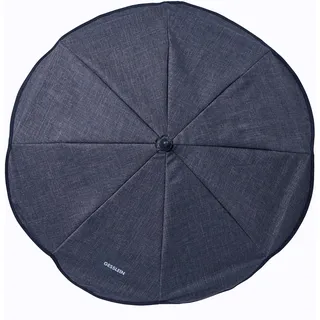 Sonnenschirm Design 821 mit Universalhalterung von Gesslein, Sonnenschutz für Kinderwagen & Buggys│70cm Durchmesser, biegsam, 3-fach verstellbar, für Rund- und Ovalrohre, dunkelblau meliert