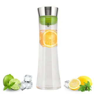 bremermann Glaskaraffe 1 Liter Carola, grün, Edelstahl, Silikon , Grün , Glas , Geschirr, Kannen & Karaffen, Wasserkaraffen & Krüge