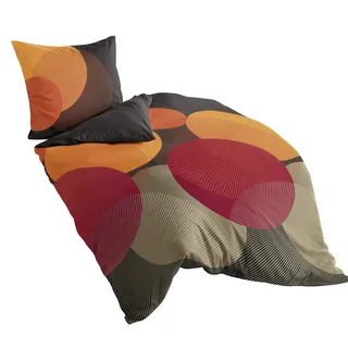 BIERBAUM Bierbaum, Mako-Satin Bettwäsche , Designed in Germany, 6155 kakao 09, 155x220 cm + 80x80 cm