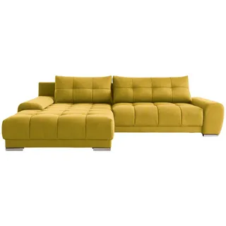Kaiser Möbel Ecksofa Wave Mit Schlaffunktion, Stoff Soro, Gelb Links , Holz , 281x105 cm , Wohnzimmer, Sofas & Couches, Wohnlandschaften, Ecksofas