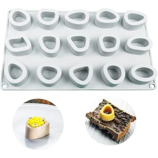 Silikon-Mousse-Kuchenform, Backgeschirr, Dessert-Mousse, DIY-Schokoladenseifen-, Kerzenform, 15 Löcher Ring
