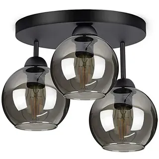 FKL DESIGN Home Deco Deckenlampe Pendellampe Hängelampe Wandlampe Tischlampe Leuchte Pendelleuchte Kugel Schwarz Grau Weiß Lampe aus Serie 830 verschiedene Varianten (830-EP3)