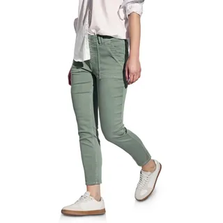 STREET ONE Damen A378539 Jeans im Cargo-Look, Olive Washed, 33W x 28L