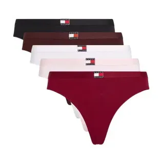 Tommy Hilfiger für Damen. UW0UW05642 Set aus 5 Strings mit mehrfarbigem Logo am Bund (M), Heimtextilien, Baumwolle