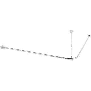 Misounda Duschvorhangstange L Form 95 x 95 cm ohne Bohren - 304 Rostfreier Edelstahl - Duschstange für Badewanne & Dusche - inkl. 12 Ringe