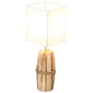 levandeo Tischlampe 17x50x17cm Treibholz Tischleuchte Unikat Holz Lampe Licht