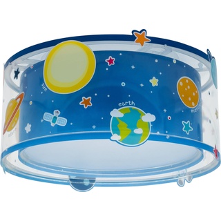 Dalber Deckenlampe kinderzimmer, Deckenleuchte für Kinder Planets Planeten Sonnensystem, 41346N, E27, Blau