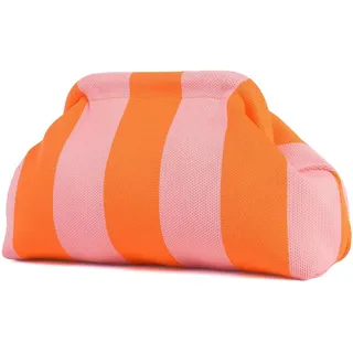 Uwiyo Damen Clutch Handtasche, Sommer Strand Clutch Damen Gestrickt Gestreift Dumpling Bag Clutche Clutche Geldbörsen Handtasche für Sommerstrände, Shopping, Reisen (Rosa/Orange)