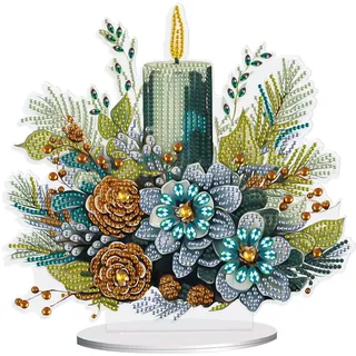 JISHSHAY Weihnachten Diamond Painting Tischdekoration Christmas Diamant Painting Tischdekoration Kerzen Diamantmalerei Tischdeko Weihnachten Diamaond Malerei Tischdeko Diamant Malerei Tisch Deko