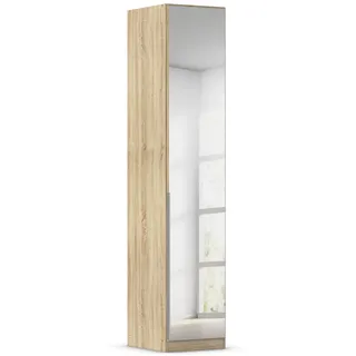 Rauch Möbel Alabama, Kleiderschrank für Schlafzimmer, Kinderzimmer, Wohnzimmer, Garderobe, Flur, 1-türig, Spiegel, mit Zubehör Basic, Farbe Eiche Sonoma, Holz, Breite 47 cm