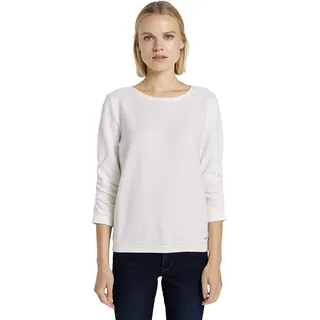 TOM TAILOR Denim Damen Sweatshirt mit Raffarm