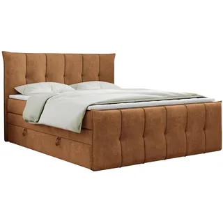 MKS Boxspringbett 140 x 200 cm H3 Orange