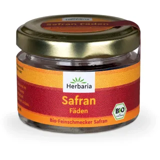 Herbaria Safran-Fäden bio 0,5g im Glas – Bio Safran-Fäden aus dem berühmten Safran-Ort Taliouine in Marokko – Safranfäden in Premium Bio-Qualität – Saffron Premium - Safran première catégorie