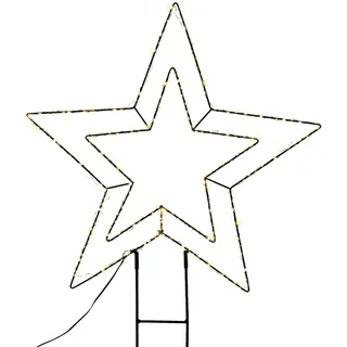 Spetebo LED Gartenstecker Stern Silhouette mit Timer und Dimmer - 50 x 30 cm - Metall Schattenbild beleuchtet mit LED - Advent Weihnachts Garten Stecker Aufsteller