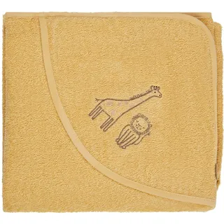 Sterntaler Baby Kapuzenbadetuch 100x100cm Giraffe Kaya – Weiches, saugfähiges Baumwoll Badetuch mit niedlicher Applikation – Für Babys und Kleinkinder, Ocker