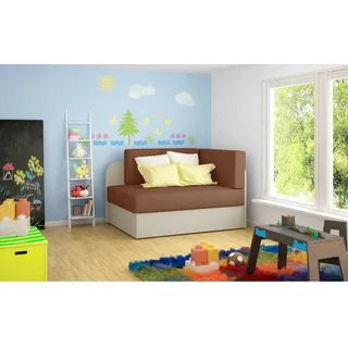 Mid.you Jugend- UND Kindersofa , Braun, Beige , Kunststoff , 104x60x75 cm , Wohnzimmer, Sofas & Couches, Schlafsofas, Sonstige Schlafsofas