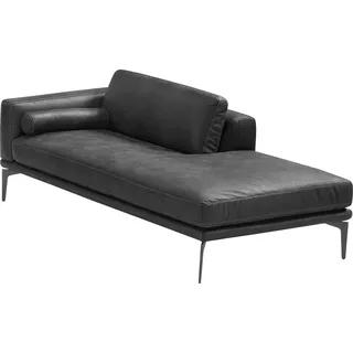 Egoitaliano Ottomane »Masu, Design trifft super Sitzkomfort, mit toller Detailverarbeitung« Rückenkissen und Armteilrolle für mehr Komfort, mit Metallfüßen, schwarz,