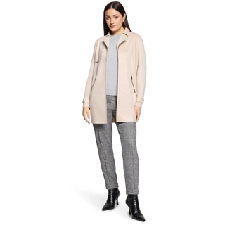 Longblazer BETTY & CO "Longjacke mit Reverskragen", Damen, Gr. 44, grau, Obermaterial: 95% Polyester PES. 5% Elasthan EL., Blazer Longblazer