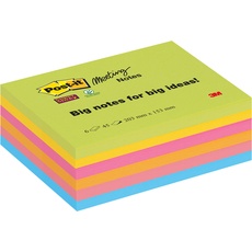 Bild Post-it® Super Sticky Meeting Notes Haftnotizen extrastark farbsortiert 6 Blöcke