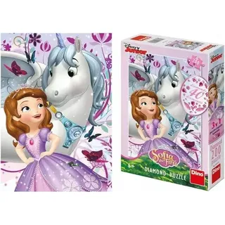 DINO Puzzle mit Edelsteinen Sofia die Erste und das Einhorn 200 Teile