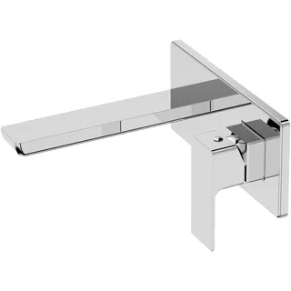 LAVITA Waschtischarmatur Unterputz für Wandmontage - Aquila Chrom | Wasserhahn Bad für Wandmontage | Mischbatterie für Waschbecken | Einhebelmischer Waschtisch-Armaturen Badezimmer |