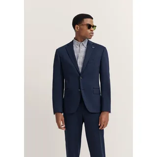 Anzugsakko BUGATTI "Regular Fit", Herren, Gr. 106, 370, blau, 66% Polyester, 21% Viskose, 10% Polyamid, 3% Elasthan, unifarben, regular fit, Sakkos Anzugsakko, Jersey-Artikel mit Stretch