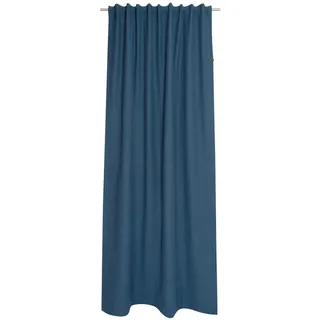 Schöner Wohnen Fertigvorhang , Blau , Textil , Uni , 130x250 cm , für Stange und Schiene geeignet , Heimtextilien, Vorhänge, Fertigvorhänge