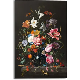 Holzbild REINDERS "Stilleben Blumen in Vase Jan Davidsz de Heem", bunt (farbe bild(er): mehrfarbig), B:60cm H:90cm T:2cm, MDF, Bilder, Holzbild