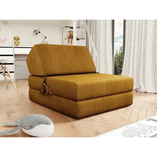 Mirjan24 Sofa Kevin Cord mit Schlaffunktion, Schlafsofa, Bettsessel, Klappmatratze (Farbe: Poso 1) - Braun