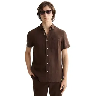 Scotch & Soda Regular Fit Linen Kurzarmhemd - Demitasse - XL