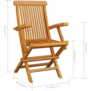 vidaXL Gartenstuhl 63,3 x 118,5 x 29 cm braun 3 St.