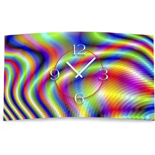 Digital Designer Art psycodelic Designer Wanduhr modernes Wanduhren Design leise kein ticken DIXTIME 3DS-0354 - Rosa