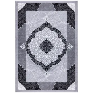 Läufer , Grau, Schwarz , Textil , orientalisch , rechteckig , 80x300 cm , Teppiche und Böden, Teppiche, Teppichläufer, Läufer