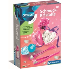 Clementoni Galileo Lab – Schmuckkristalle, Spielzeug für Kinder ab 8 Jahren, bunte Kristalle züchten, Kettenanhänger zum Selbermachen, farbenfroher Experimentierkasten von Clementoni 59062
