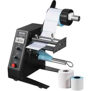 VEVOR Automatischer Etikettenspender, Breite 15-125 mm, Länge 3-150 mm, Etikettenabstreifer, Etikettentrennmaschine, stufenlose Geschwindigkeitseinstellung, Etikettenapplikator, max. Zählung 0-999999