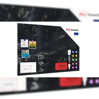 ALLboards Magnettafel 90,0 x 60,0 cm Marmor schwarz