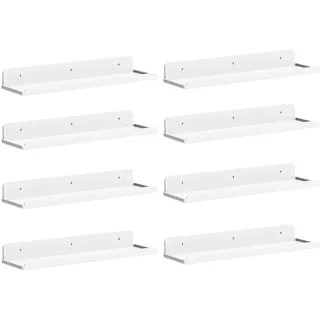 Lifewit 8 Pack Kunststoff Wandregal, 35,5 x 10,2 cm Hängeregal für Kinderzimmer Schlafzimmer Wohnzimmer Bad Küche, Schweberegal Regalbrett trag. 6KG, Bilderleiste Bücherregal Kinder Wand, Weiß