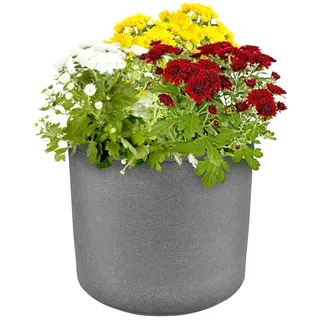 Blumenkübel "kubus" Übertopf Outdoor ø39cm H33cm Pflanzengefäß grau mit Rollen