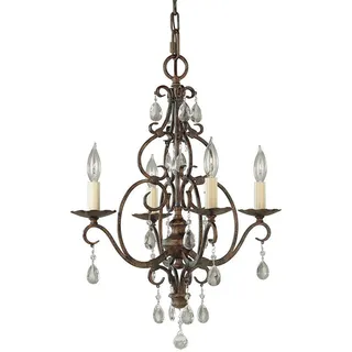 Elstead Lighting Kronleuchter , Bronzefarben , Metall, Glas , 51.2 cm , Grüner Punkt, RoHS , Lampen & Leuchten, Innenbeleuchtung, Hängeleuchten, Kronleuchter