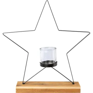 Creativ deco Windlicht Stern 41 cm schwarz