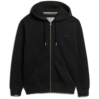 Sweatshirt SUPERDRY "Sweatjacke Essential Logo Zip Hoodie", Herren, Gr. XXL, schwarz, Obermaterial: 72% Baumwolle CO. 28% Polyester PES., Sweatshirts Sweatshirt