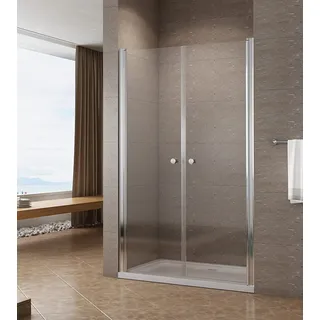 AQUABATOS® Pendeltür Dusche 120 x 195 cm Duschabtrennung Schwingtür Nischentür Drehtür Duschtrennwand Duschwand Glas aus 6 mm Echtglas ESG mit Lotus Effekt Nano Beschichtung