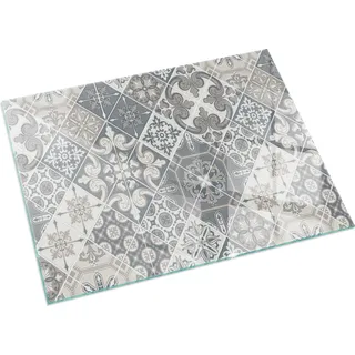 Dekoratives Mosaikmuster – Glasbodenplatte für – Kaminofen – Kaminplatte Glas – Schutzglas – Funkenschutzplatte –Glasbodenplatte Feuerfeste – Hitzeschutzplatte – Bodenschutz aus Glas – 60x40 cm