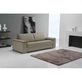 Schlafsofa EGOITALIANO "Cecilia, modern & elegant, erstklassiger Sitzkomfort, Dauerschläfer", grau (taupe), B:234cm H:85cm T:102cm, Leder »BULL« (echtes Rindsleder). Geschliffenes, pigmentiertes und behandeltes Rindsleder mit einer Dicke von 1, 3-1, 5 mm. Dieses Leder zeigt eine ziemlich weiche Hand mit einem halb undurchsichtigen Aussehen. Es handelt sich um ein geschütztes Leder. Eine leichte Deckschicht schützt sie vor Flecken, ohne ihre ursprünglichen Eigenschaften zu verändern. Die geschützten Leder