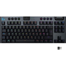 Logitech G 915 LIGHTSPEED TKL Tenkeyless-Tastatur, kabellos, mechanisches Gaming-Profil, GL-Tactile Switches, LIGHTSYNC RGB, 40 Stunden Akkulaufzeit, Italienisch QWERTY - Schwarz